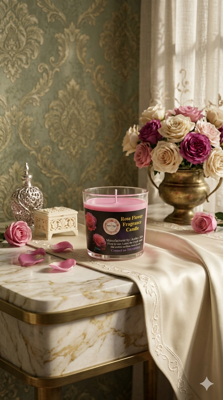 Rose Scented Shot Glass Candle