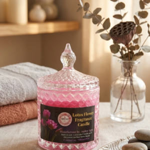 LOTUS SCENTED DIAMOND CUT CRYSTAL JAR CANDLE