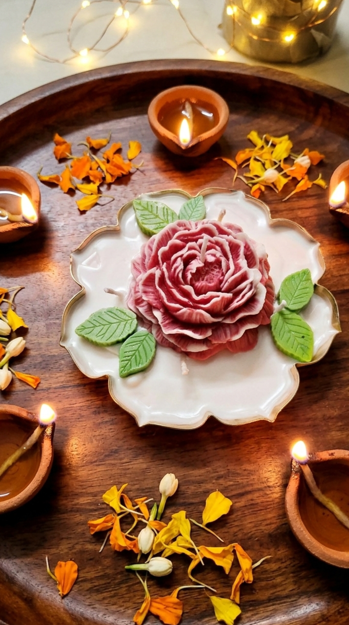 ROSE SCENTED URLI CANDLE