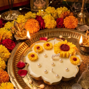 Mogra Fragrance Urli Candle Sunflower