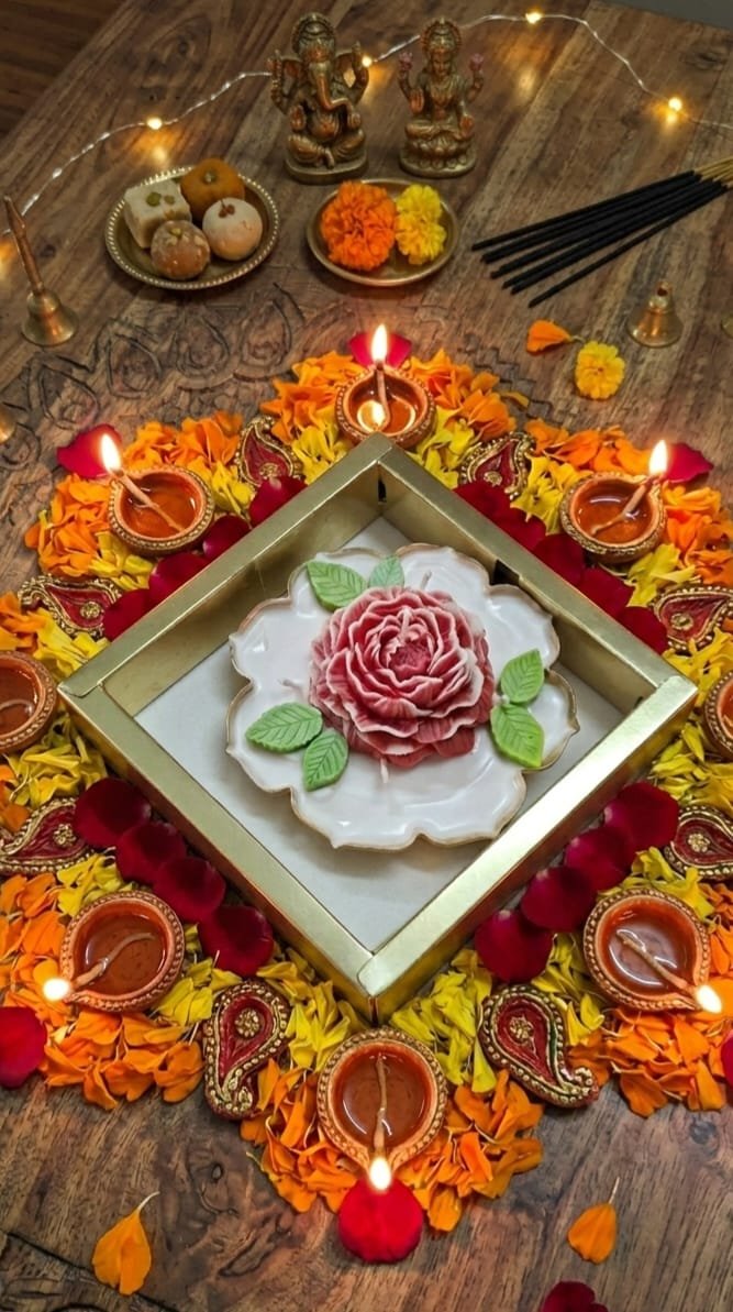 ROSE SCENTED URLI CANDLE - Image 2