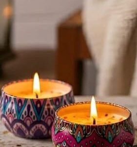 Mandala Tin Candle (sandalwood scented)