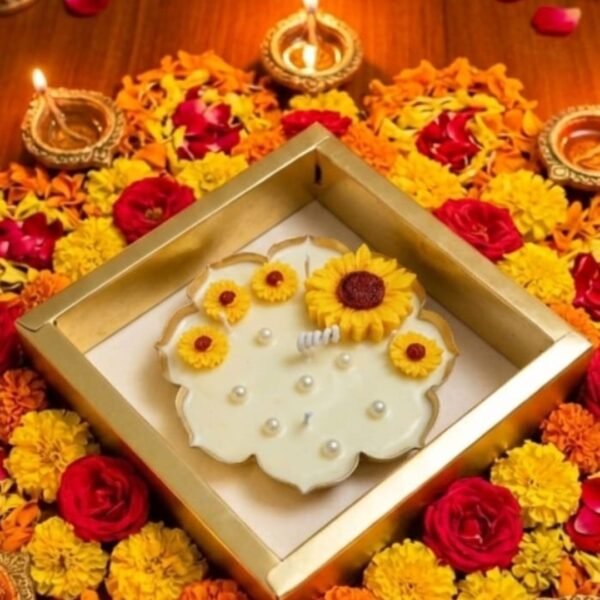 sun flower urli candle soy wax